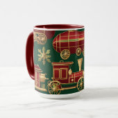 stoompunk kerst ornamenten koffiemok mok (Voorkant links)