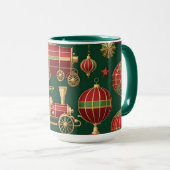 stoompunk kerst ornamenten koffiemok mok (Voorkant rechts)