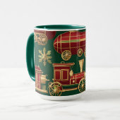 stoompunk kerst ornamenten koffiemok mok (Voorkant links)