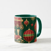 stoompunk kerst ornamenten koffiemok mok (Voorkant rechts)