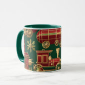 stoompunk kerst ornamenten koffiemok mok (Voorkant links)