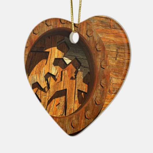 stoompunk klokken keramisch ornament (Links)