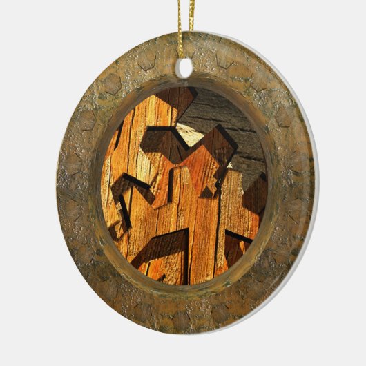 stoompunk klokken keramisch ornament (Links)