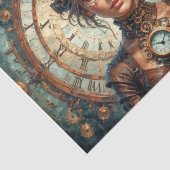 Stoompunk Koningin van Tijd en Horloges Tissuepapier (Detail)