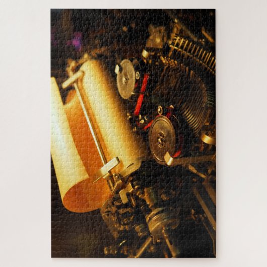 stoompunk schrijfmachine puzzel legpuzzel (Verticaal)