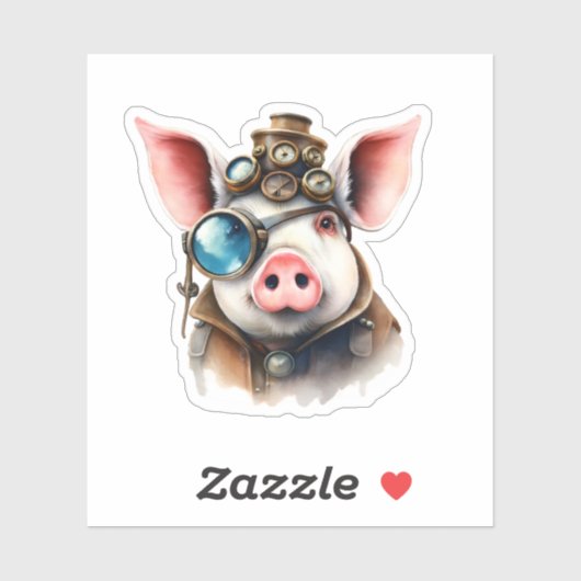 Stoompunk varken sticker (Vel)