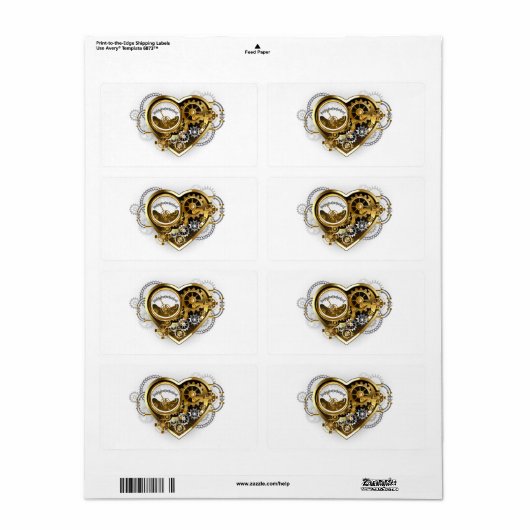 Stoompunkhart met een manometer etiket (Full Sheet)