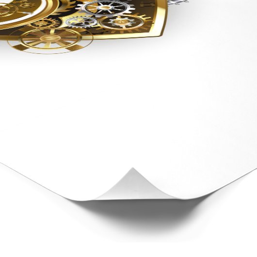 Stoompunkhart met een manometer foto afdruk (Hoek)