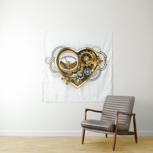 Stoompunkhart met een manometer wandkleed (In situ)