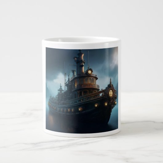 stoompunksleepboot grote koffiekop (Voorkant)