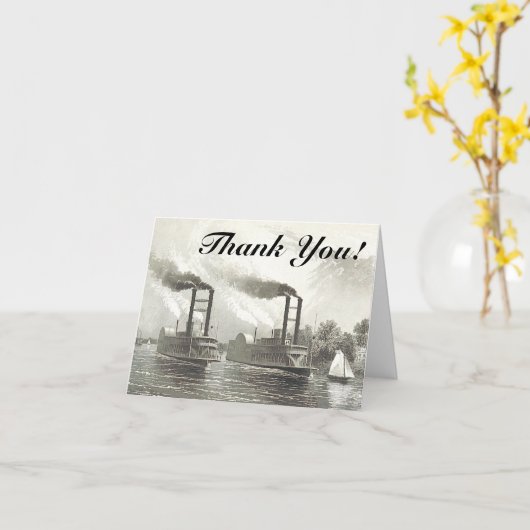  stoomschepen + "Bedankt!" Kaart (Gele Bloem)