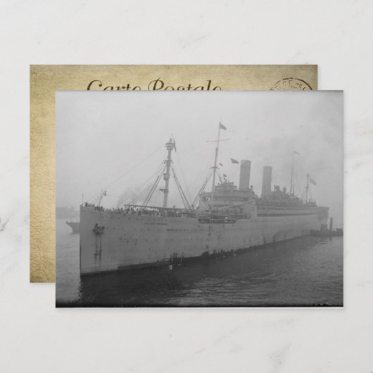  stoomschip briefkaart (Voorkant / Achterkant)