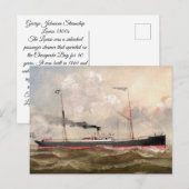 Stoomschip Louise 1800s Briefkaart (Voorkant / Achterkant)
