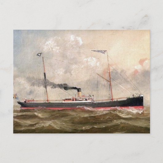 Stoomschip Louise 1800s Briefkaart (Voorkant)