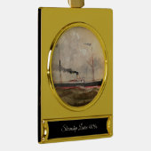 Stoomschip Louise 1800s Verguld Banner Ornament (Rechts)
