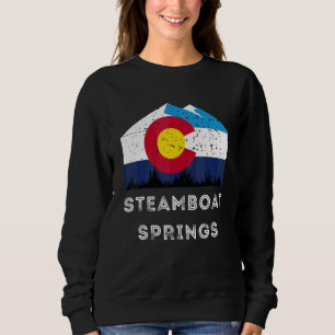 Stoomschip Springs Colorado Vintage Grafische Ski Trui