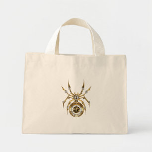 Stoomspinnenwebspin op paarse achtergrond mini tote bag
