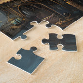 Stoomstad met klok legpuzzel (Zijkant)