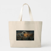 Stoomstijdperk Londen Grote Golf van Plastic Afval Tote Bag (Achterkant)