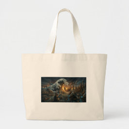Stoomstijdperk Londen Grote Golf van Plastic Afval Tote Bag