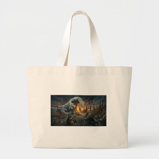 Stoomstijdperk Londen Grote Golf van Plastic Afval Tote Bag (Voorkant)