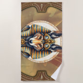 Stoomstijl Anubis Vos Portret Strandlaken (Voorkant)