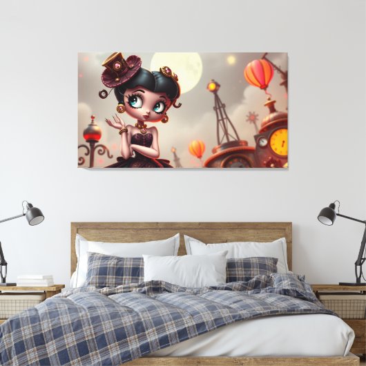 Stoomstijl Betty 2 Canvas Afdruk (Insitu (Slaapkamer))