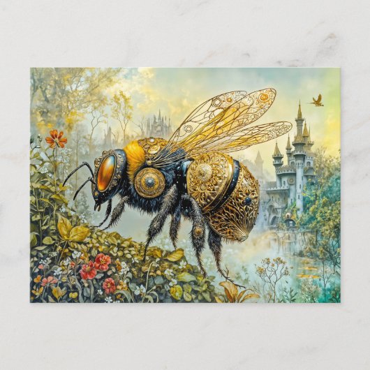 Stoomstijl bloeiende bij briefkaart (Voorkant)