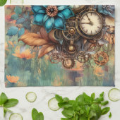 Stoomstijl Bloemen Theedoek (Gevouwen)