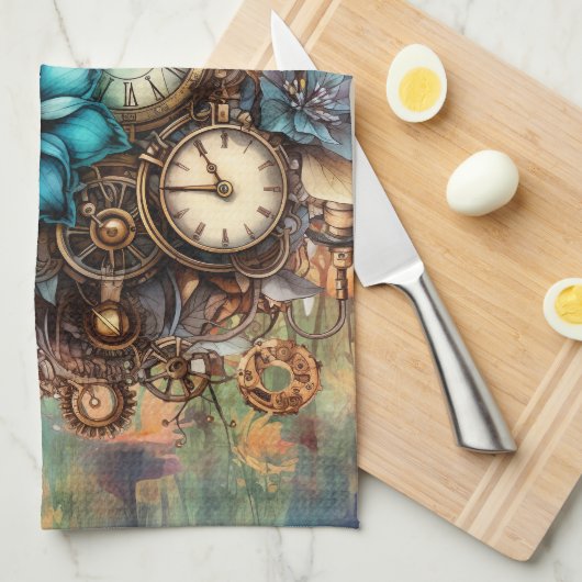 Stoomstijl Bloemen Theedoek (Quarter Fold)