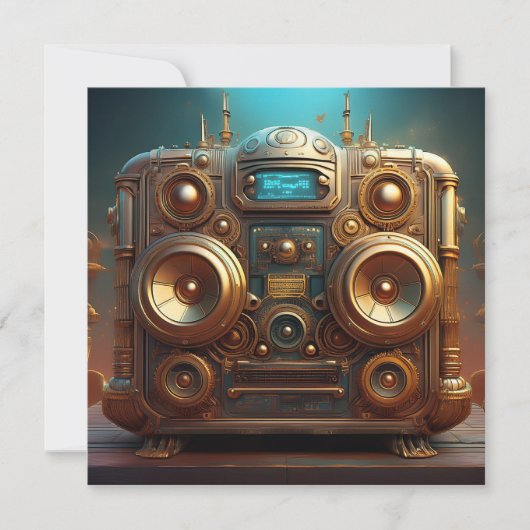 Stoomstijl Boom Box Radio Kaart (Voorkant)