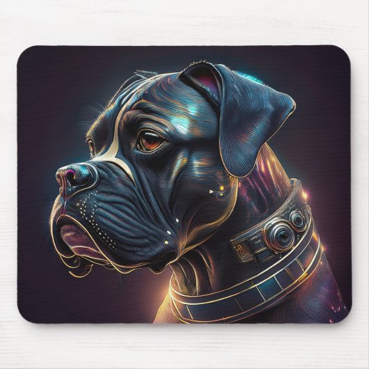 Stoomstijl Boxer Hond Muismat (Voorkant)