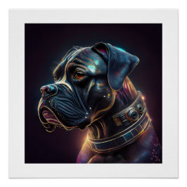 Stoomstijl Boxer Hond Perfect Poster