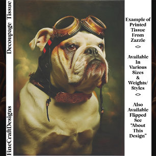 Stoomstijl Bulldog Aviator Portret FC4R Découpage Tissuepapier