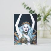 Stoomstijl Dansende Vrouw Briefkaart (Staand voorkant)