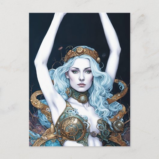 Stoomstijl Dansende Vrouw Briefkaart (Voorkant)