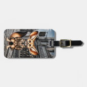 Stoomstijl Fennec Vos Gentleman bij Hatter Winkel Bagagelabel (Voorkant horizontaal)