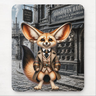 Stoomstijl Fennec Vos Gentleman bij Hatter Winkel Muismat