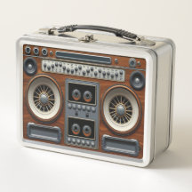 Stoomstijl geïnspireerde cassetteradio Metal Lunch