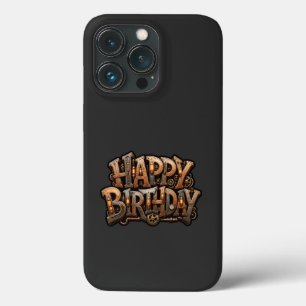 Stoomstijl gelukkige verjaardag lettering Case-Mate iPhone case