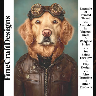 Stoomstijl Golden Retriever Aviator AS7 Découpage Tissuepapier