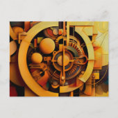 Stoomstijl Gouden Mechanisme Abstract Briefkaart (Voorkant)