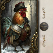Stoomstijl Haan Whimsical Antieke Boerderij Decoup