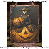 Stoomstijl Halloween Pompoen Dame F2L Decoupage Tissuepapier