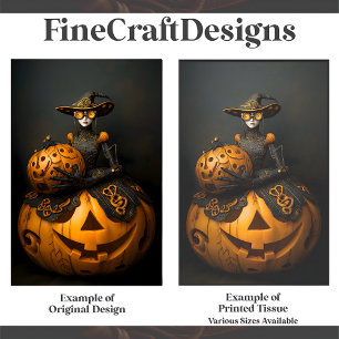 Stoomstijl Halloween Pompoen Dame F2L Decoupage Tissuepapier