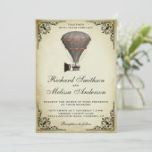 Stoomstijl Heiraten Uitnodiging Hete Lucht Ballon (Staand voorkant)