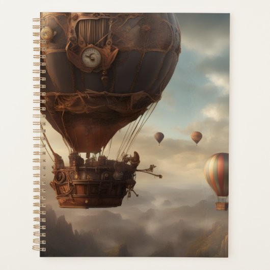 Stoomstijl-hete-luchtballon Planner (Voorkant)