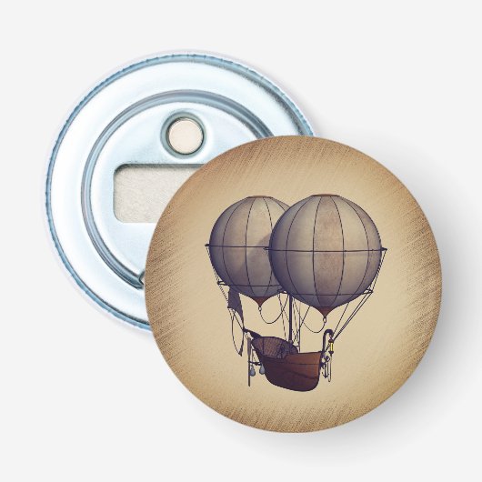 Stoomstijl-hete luchtballonnen met schip button flesopener (Voorkant)