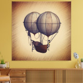 Stoomstijl-hete-luchtballonnen met schip  canvas afdruk (Insitu (Woonkamer))