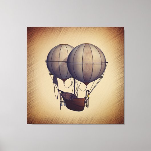 Stoomstijl-hete-luchtballonnen met schip  canvas afdruk (Voorkant)